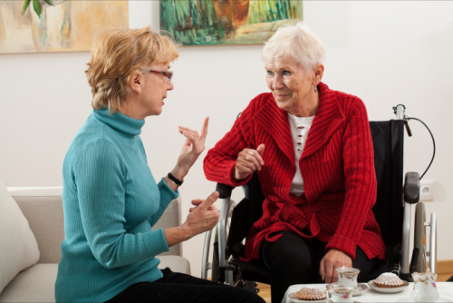 lady talking to patient